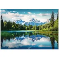 WALLARENA - Fotobehang - 350x250 cm - 3D fotobehang met bergen, bossen en meren voor slaapkamer en salon van vliesbehang