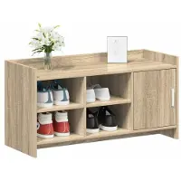 vidaXL Schoenenkast Sonoma Eiken 100 x 39,5 x 51 cm Bewerkt hout