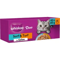 Whiskas 1+ Natvoer - Duo Surf & Turf in Gelei