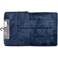 Mondex Badkamermat polyester ZAC Komplet 50x37x50x80 donkerblauw 2szt