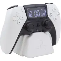 Paladone PlayStation PS5 Controller Alarmklok – Officieel Gelicentieerde Sony Merchandise Digitale Witte Klok Met Datum, Cadeau‑accessoire voor Gamer, Slaapkamerdecoratie –