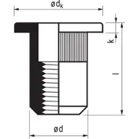 Masterfix Blindklinkmoer M10x16mm Aluminium - 250 stuks
