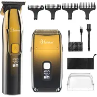 Hatteker 2-in-1 Tondeuse & Neustrimmer voor Heren – Baardtrimmer & Neustrimmer – Waterdicht & Oplaadbaar