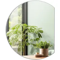 Tulup Spiegel - Ronde Spiegel Afgesneden - 63 cm x 70 cm - Spiegel Rond - Spiegel Voor de Woonkamer - Wandspiegel Rond - Spiegel Rond Afgesneden - Moderne Wandspiegel