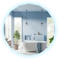 Tulup LED Spiegel - Spiegel Met Vele Hoeken LED - 100 cm x 100 cm - Spiegel Badkamer Hoekige Vorm met Verlichting - Trendy Spiegel Vorm LED - LED-spiegel voor Slaapkamer - Koel Wit 6500K