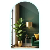 Tulup Spiegel – Niereguliere Spiegel 50x90 cm – Grote Wandspiegel – Scandinavisch Design – Koud Licht 6000 K – Decoratieve Spiegel