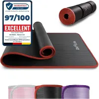 DH FitLife Trainingsmat, fitnessmat, sportmat, 183 x 61 x 1 cm, extra scheurvast, yogamat, antislip en dik, workout mat (zwart)