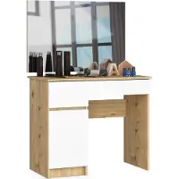 Akord Hangende Badkamerkast Kolomkast VAMI W50 met 2 Deuren en 10 Planken / Craft Eik - Zwart / Furniture Factory / 50x170x30 cm