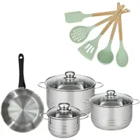 Fackelmann Set Koekenpan 20cm Genève en 3 Kookpannen 16/20/24cm Genève met 5 Ocean keukengerei
