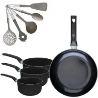 Fackelmann Set Koekenpan 30 cm & 3 Kookpannen 16/18/20 cm Brandao met 5 Vario Keukengerei