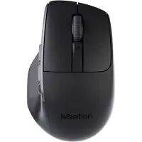 Meetion BTM012 - Draadloze Muis - 2.4 GHz + Bluetooth Dual-Mode - Ergonomisch Ontwerp - 4 DPI-Instellingen 800-2400 - RGB Verlichting - Oplaadbare Batterij - USB-C - Universele Compatibiliteit - Zwart