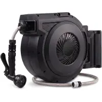 Buxibo Wandslangenbox Tuinslang met haspel 9 Sproei standen Slangenhouder 180° Draaibaar