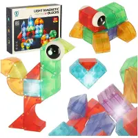 Ikonka 3D-constructie magnetische blokken geleid gloeiend 32 El