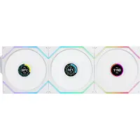 Lian Li UNI FAN TL Wireless ARGB LCD White 3-IN-1 - 3-pack - 120mm - 61.68 cfm - 350 - 1900 rpm - 27 dBA - Incl. LCD scherm - Incl. L-Wireless Controller - 4-pin PWM - Wit