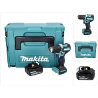 Makita DDF 487 T1J accuboormachine 18 V 40 Nm borstelloos + 1x oplaadbare accu 5.0 Ah + Makpac - zonder lader