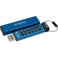 Kingston IronKey Keypad 200 USB-stick Retail 64 GB Blauw IKKP200/64GB USB-A 3.2 Gen 1