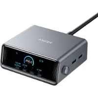 Anker Prime Lader (250W - 6 Poorten - GaNPrime) - 4x USB-C & 2x USB-A - Dynamic Power Distribution - Smart Display - Snelladen tot 140W - ActiveShield 2.0 - Compact & Krachtig
