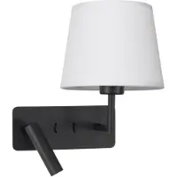 Nova Luce Wandlamp Savona zwart met witte kap