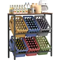 Songmics Metalen flessenrek voor stevige opslag van drankkratten, 40 x 105,4 x 117,3 cm