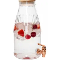 Cook Concept Drinkfontein - COOK CONCEPT - Houten deksel - 3,8 liter - Transparant en goudkleurig