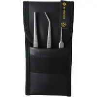 Bernstein 5-030 Pincetset 3-delig Super-spits, Stomp, Spits, gebogen, fijn 160 mm