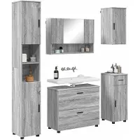 vidaXL Badkamermeubel Set 5 st Grijs Sonoma 35 x 30 x 192 cm