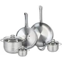Elo Set van 2 Koekenpannen 28 en 32 cm en 3 Kookpotten 12, 14 en 24 cm Elo Profi Brillant