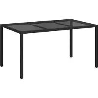 vidaXL Tuin Tafel Zwart 150 x 90 x 75 cm poly rattan
