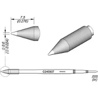 JBC C245937 Soldeerpunt Ronde vorm, Recht Grootte soldeerpunt 0.6 mm Lengte soldeerpunt: 7.5 mm Inhoud: 1 stuk(s)