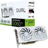Asus Dubbele GeForce RTX 5060 Ti 16G OC Wit - 16 GB GDDR7, HDMI, 3x DP