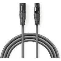 Nedis XLR Kabel 3-Pins XLR Male naar Female 1,5m