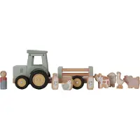 Little Dutch Tractor met Trailer Little Farm Hout