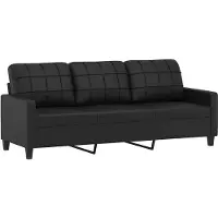 vidaXL Driezitsbank 180 cm kunstleer zwart