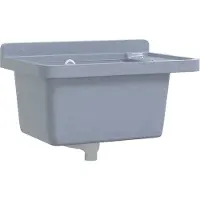 vidaXL Wastafel voor wandmontage, grijs, 50x35x24 cm, kunsthars