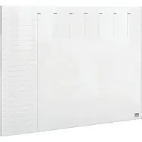 Nobo Draagbaar, Droog Uitwisbaar Mini A4 Whiteboard Weekplanner voor op Bureau/aan de Muur - 210 x 297mm - Inclusief Marker En Montage Pads - Transparant Acryl