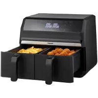 Tomado TAF8001B - Dubbele airfryer - 2 x 4 liter inhoud - 1700 watt - Tiptoetsbediening - 8 automatische programma's - Zwart