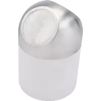 Excellent houseware Mini prullenbakje - wit/zilver - rvs - met klepdeksel - keuken aanrecht/tafel model - 1.3 Liter - 12 x 17 cm