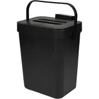 Benson gft aanrecht afvalbak - zwart - 3L - afsluitbaar - 16 x 13 x 21 cm - klepje/hengsel - kleine prullenbakken - afval scheiden