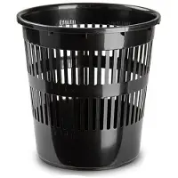 PlasticForte Afvalbak/vuilnisbak/kantoor prullenbak - plastic - zwart - 28 cm - Prullenmanden