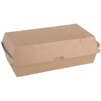 Gastronoble Compostable composteerbare hamburgerdoosjes kraft groot rechthoekig (100 stuks)