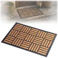 Kadax kokosmat 40 x 60 cm, rechthoekige deurmat van kokos en rubber, antislip deurmat voor buiten, vuilvangmat met rubberen onderkant