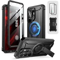 Supcase MagPro hoesje geschikt voor Samsung Galaxy S26 Ultra met screenprotector - Zwart