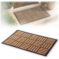 Kadax kokosmat 45 x 75 cm, rechthoekige deurmat van kokos en rubber, antislip deurmat voor buiten, vuilvangmat met rubberen onderkant