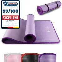 DH FitLife Trainingsmat, fitnessmat, sportmat, 183 x 61 x 1 cm, extra scheurvast, yogamat, antislip en dik, workout mat (paars)