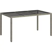 vidaXL Tuin Tafel Grijs 150 x 90 x 75 cm poly rattan