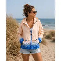 Ducksday - Zomerjas - Dames - Windstopper - Ademend - Manta - Blauw Beige - Maat X-Large