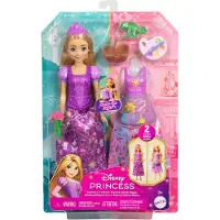 Disney Princess Disney Prinses 2-in-1 Verhalen: Rapunzel-modepop (met 2 opzichtbare bovenstukken, 2 rokken en 9 accessoires)