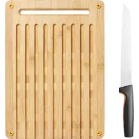 Fiskars Broodmes met bamboe snijplank (set) FUNCTIONAL FORM, Fiskars