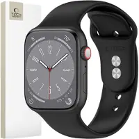 TechProtection SILICONEN APPLE WATCH 4 / 5 / 6 / 7 / 8 / 9 / SE / ULTRA 1 / 2 (42 / 44 / 45 / 49 MM) ZWART