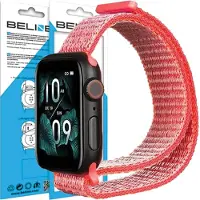 Beline Serie - Nylon Horlogeband - 38mm - Rood - Hot Pink